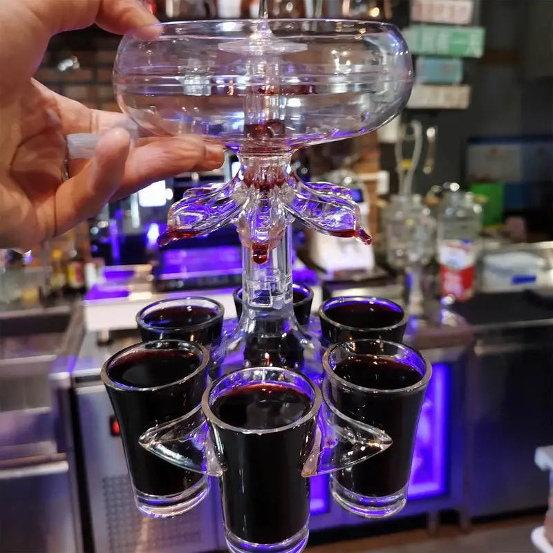 6 Shot Glass Dispenser Wine Whisky Beer Shots Party Games Drinking Tools Bar Accessories