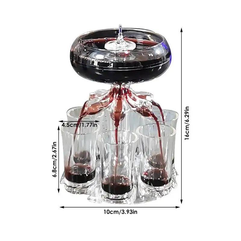 6 Shot Glass Dispenser Wine Whisky Beer Shots Party Games Drinking Tools Bar Accessories
